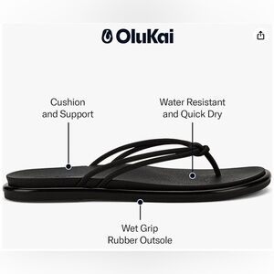 Like-New- OluKai 'Aka Beach Sandals Water-Friendly Flip-Flop Slides (6)